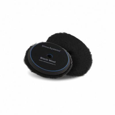 shine-systems-black-wool-pad---polirovalnyy-krug-iz-chernogo-meha-130-mm